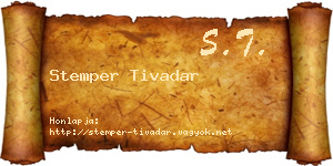Stemper Tivadar névjegykártya