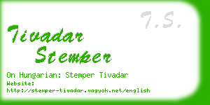 tivadar stemper business card